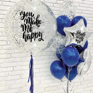 Фонтан из шаров и бабблс шар - Королевский синий