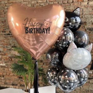 Фонтан из шаров - Чёрный кот