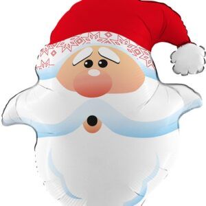 Шар (26''/66 см) Фигура, Голова, Волшебник Дед Мороз, 1 шт.