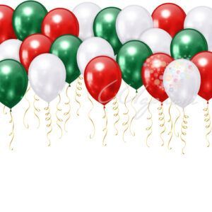 Шарики под потолок три цвета "Металлики" (размер М) на новый год