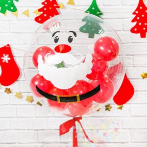 Композиция Прозрачный шар "Санта спешит поздравить" на новый год