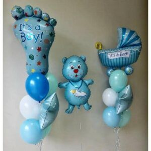 Сет из шаров  фонтанов на выписку "Веселый Мишка"