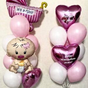 Сет из шаров  фонтанов на выписку "Мамина Радость"