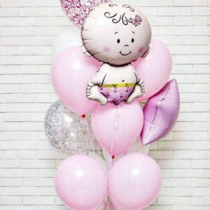 Композиция из шаров на выписку "Маленькая принцесска"
