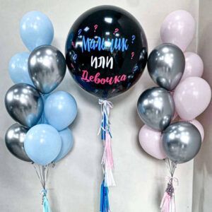 Композиция из шаров на выписку "Мальчик или Девочка"