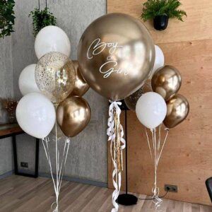 Композиция из шаров  Золотой Гендерный шар