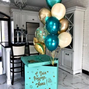 Коробка с шарами Изумрудный Фонтан из шаров