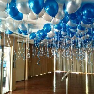 Шары под потолок Небесное серебристо-голубое