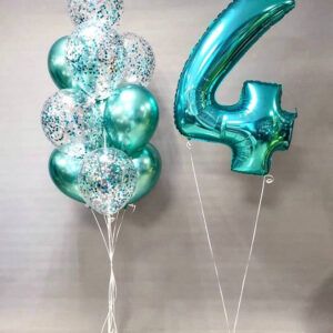 Композиция из шаров "Молекула бирюзы"